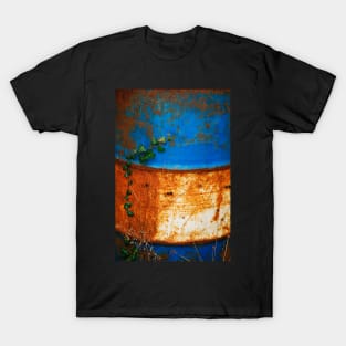 Ivy Against Blue and White Rusted Oil Drum T-Shirt